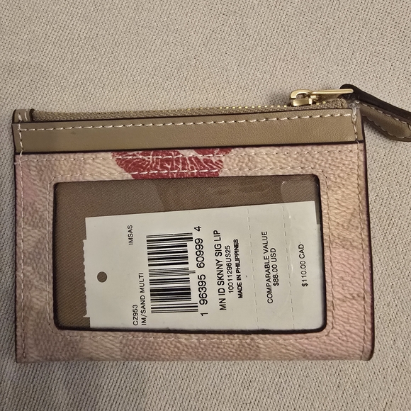 Coach Beige and Pink Card Holder - Picture 2 of 2